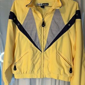 Jamie Sadock Yellow Bomber Jacket / Navy Trim (S)